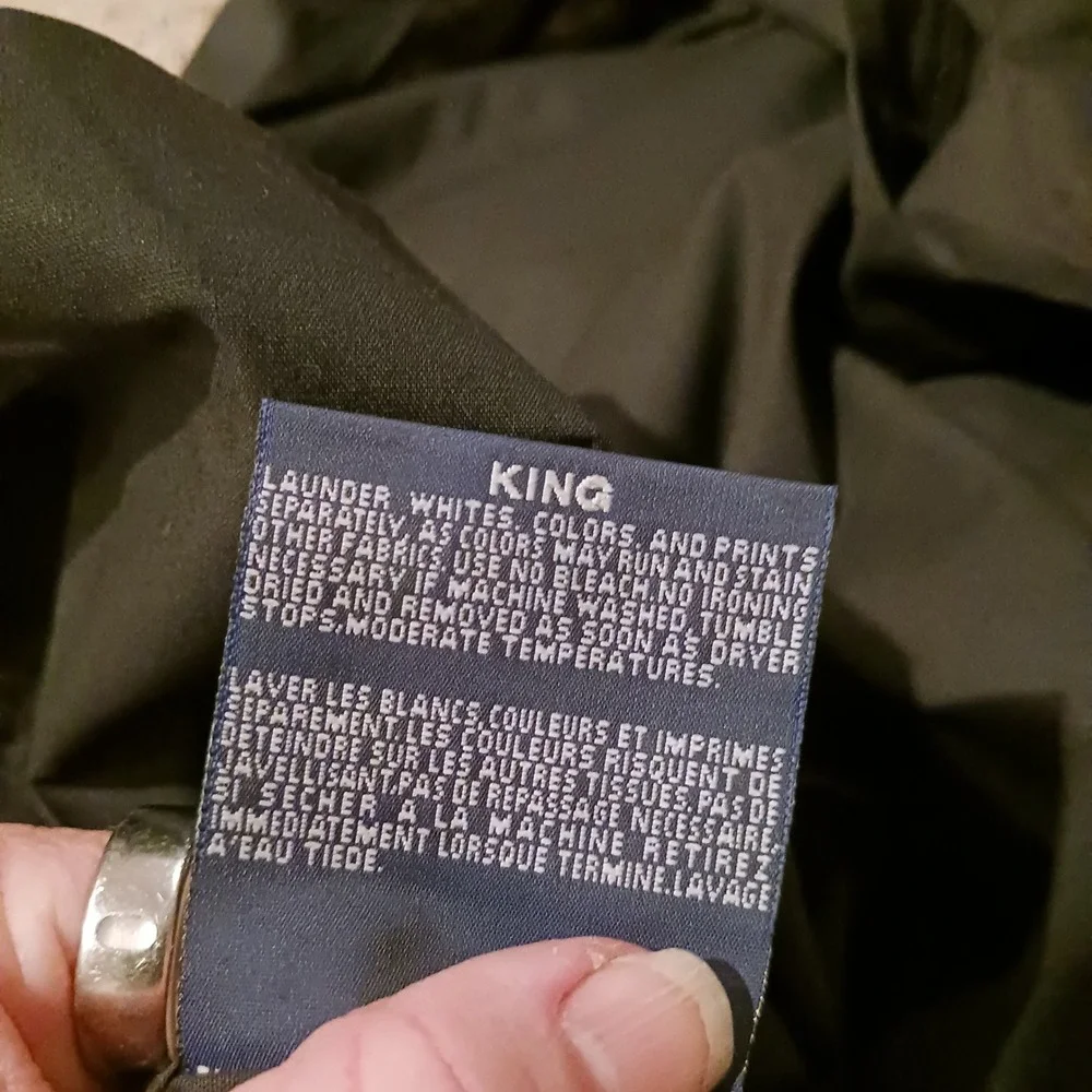 Ralph Lauren King Comforter Cover‎ 100% Combed Cotton Black No Iron Made in USA